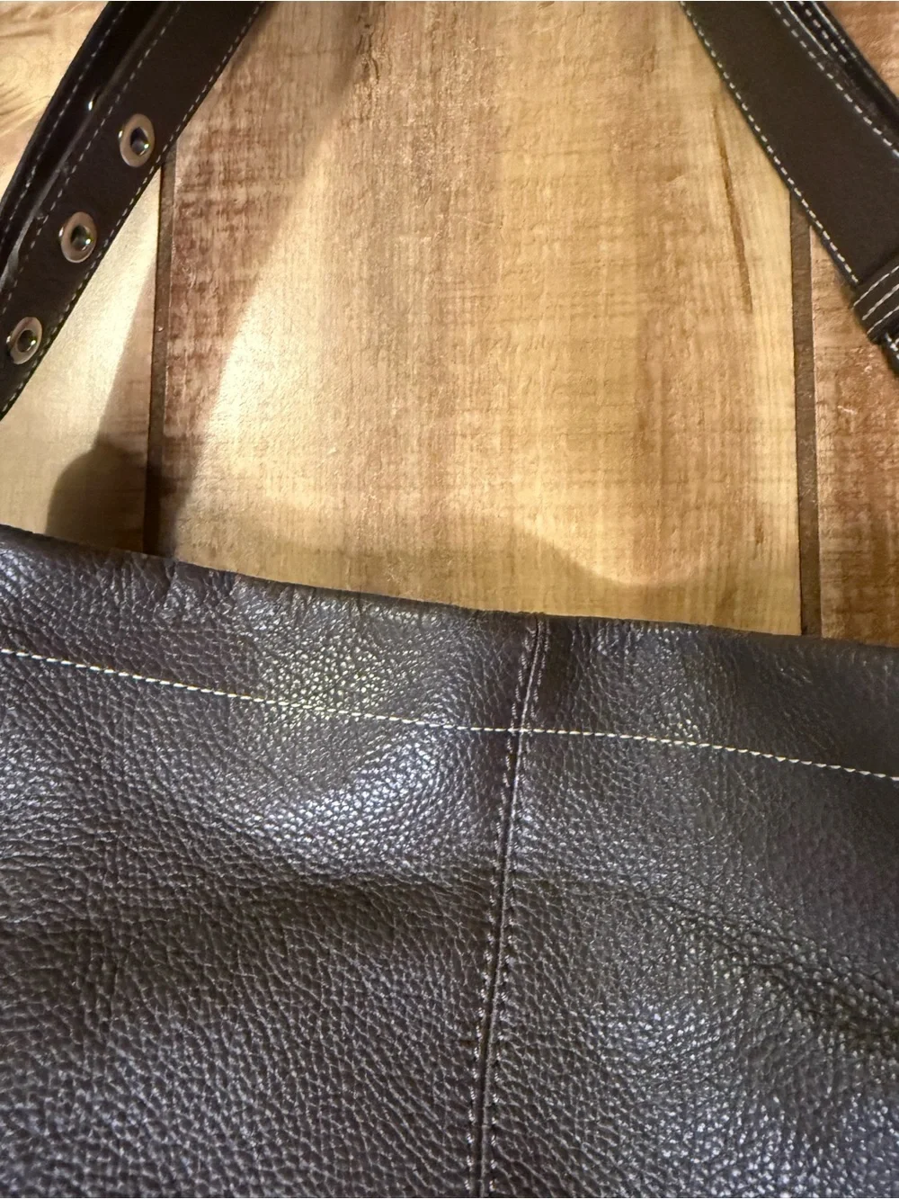 Coach Brown Pebbled Leather Hobo Style Shoulder Bag F15064